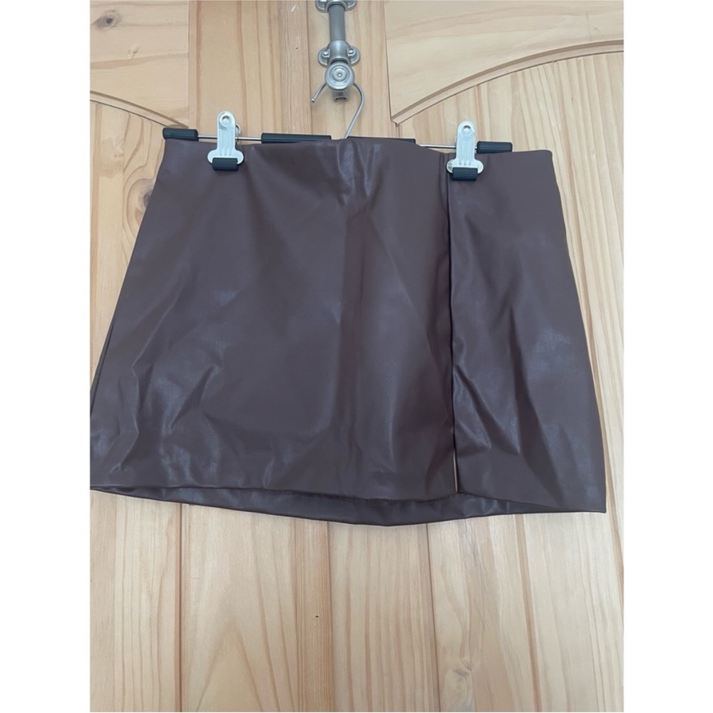 H&M Divided Chocolate Faux Leather Skirt